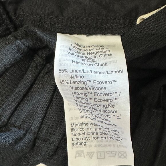 Madewell black linen blend women's size 2 paper bag waist pockets belted shorts - Picture 5 of 9